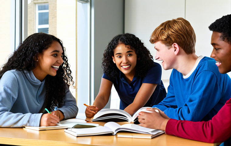 **Active Learning in Group Work**:
"A diverse group of engineering students engaged in a lively discussion around a table filled with textbooks and notes, collaborating on complex concepts. The atmosphere is energetic and supportive, showcasing teamwork and motivation."