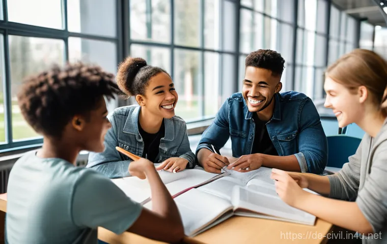 토목기사 자격증 시험 일정 - **"A group of diverse, enthusiastic young adults, dressed in casual yet smart attire, sit around a t...