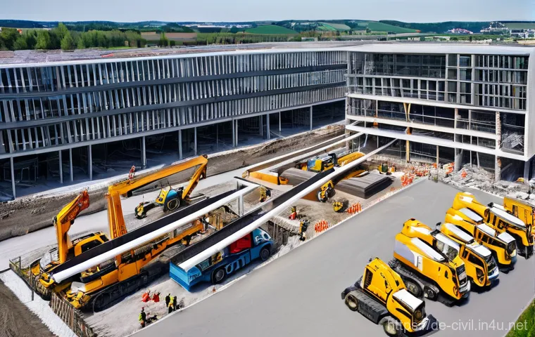 토목공학 프로젝트에서의 문서 관리 - **"A heartwarming scene inside a cozy, modern German home. A young family, including parents in thei...