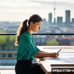 Home 19 토목기사와 건축기사의 차이점 - **Prompt 1: The Visionary Architect at Work**
"A talented architect, a woman in her late 30s wit...