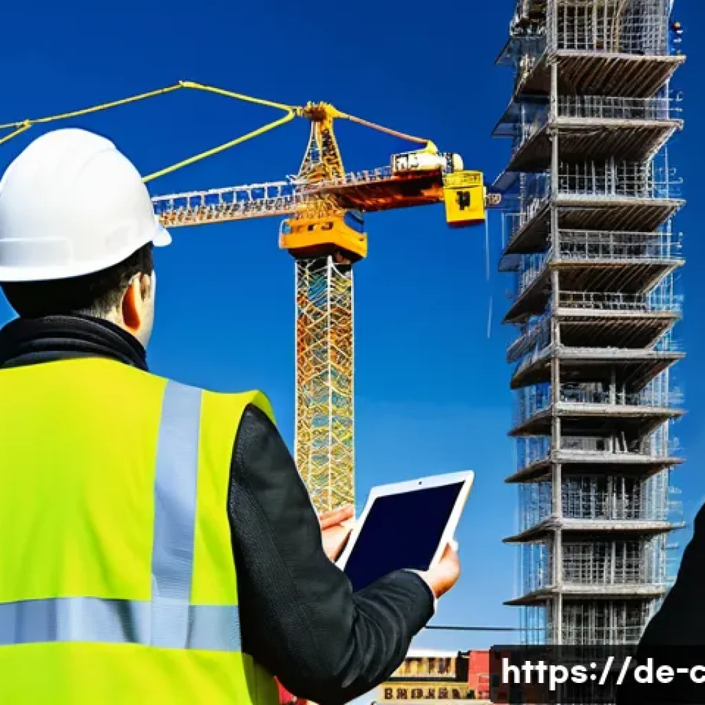 토목공학 분야의 대규모 프로젝트 - A detailed construction site scene in Germany showcasing interdisciplinary teamwork: engineers, envi...