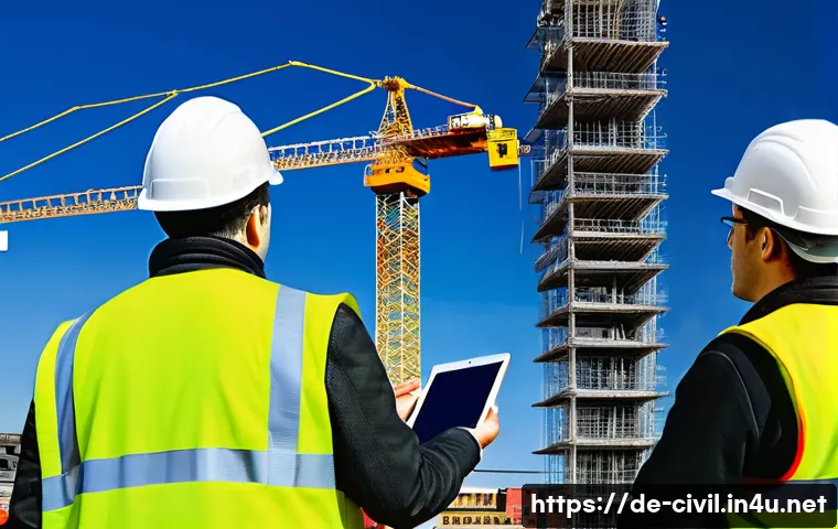 토목공학 분야의 대규모 프로젝트 - A detailed construction site scene in Germany showcasing interdisciplinary teamwork: engineers, envi...